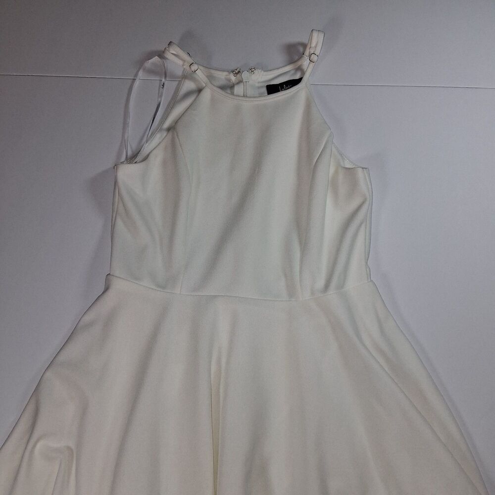 Lulus Ivory White High Neck Halter Dress Woman's Small